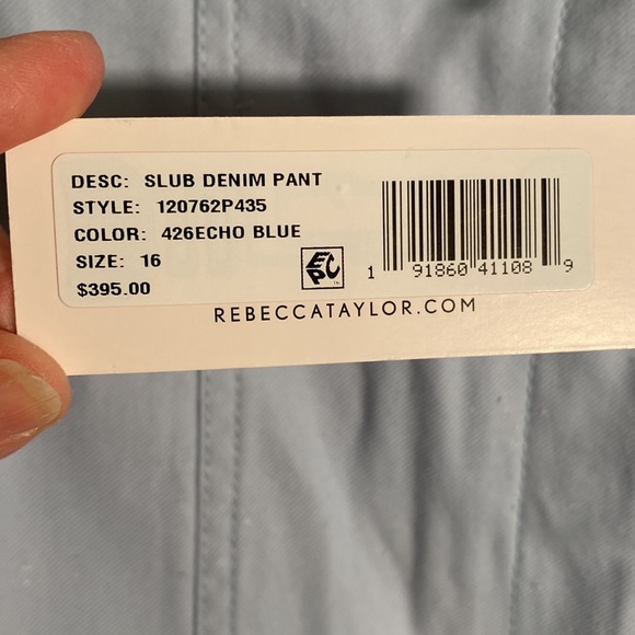 Rebecca Taylor Slub Denim Pant size 16 - Picture 9 of 12